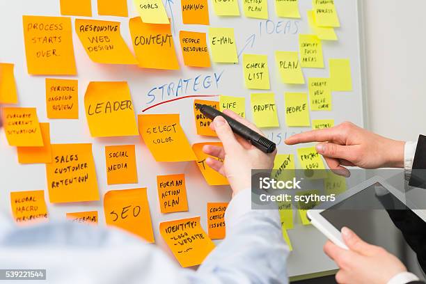 Brainstorming Concpets Stock Photo - Download Image Now - Marketing, Small Business, Adhesive Note