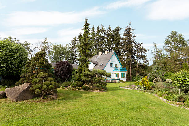 istock Beautiful house in spring garden 539223794
