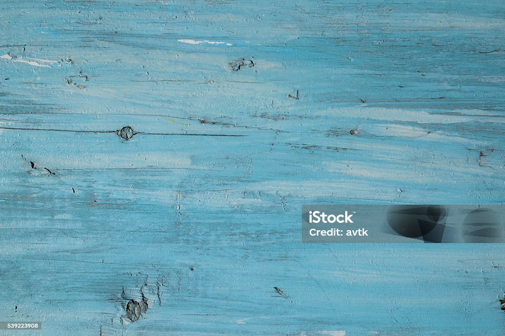 Blue paint on a wooden board use for background Wood - Material Stock Photo