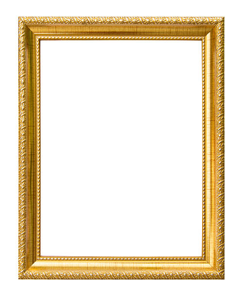istock Gold picture frame isolated on white background 539224104