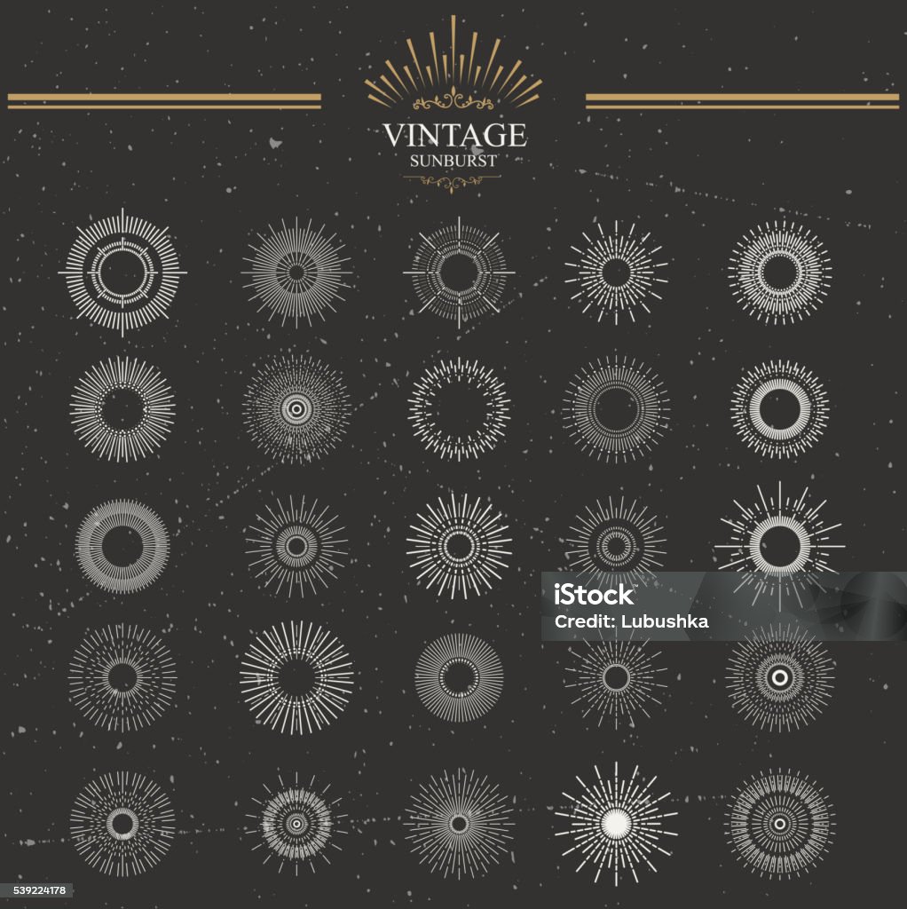 Designers collection of sunburst Designers collection of vector sunburst. Set for vintage design project. Style elements graphic template Circle stock vector