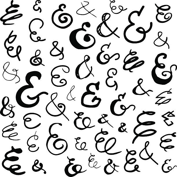 Catchwords and ampersands vector art illustration