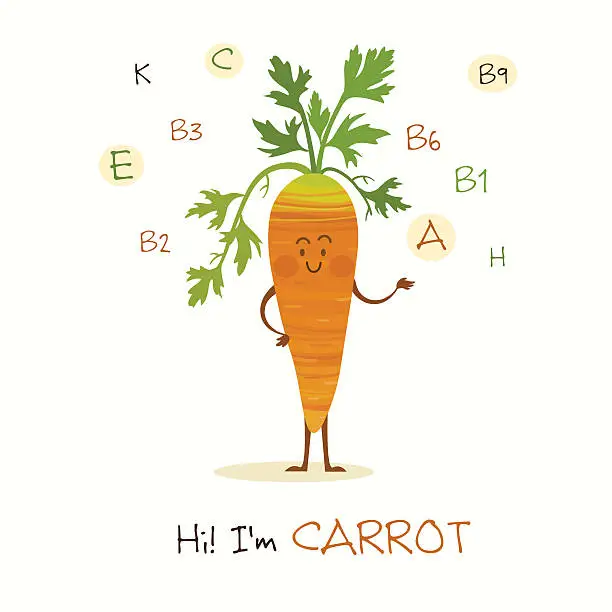 Vector illustration of Funny and healthy food