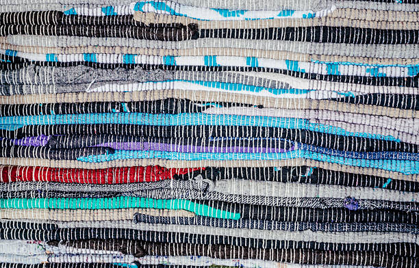 istock Variegated homespun Mat. Boho style in the interior 539226858