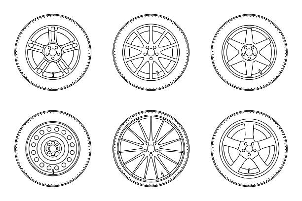 kółka zestaw. - on wheels obrazy stock illustrations