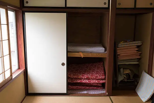 It was taken closet of the old houses of Japan.