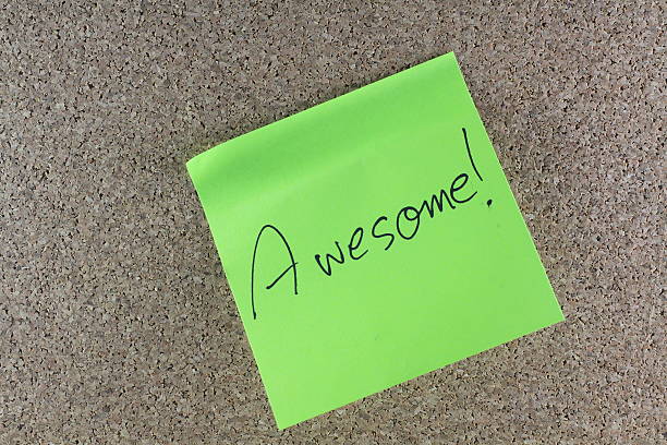 istock Green paper note post it on sugarcane board Written words 539229602