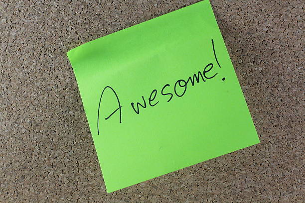 istock Green paper note post it on sugarcane board Written words 539229740