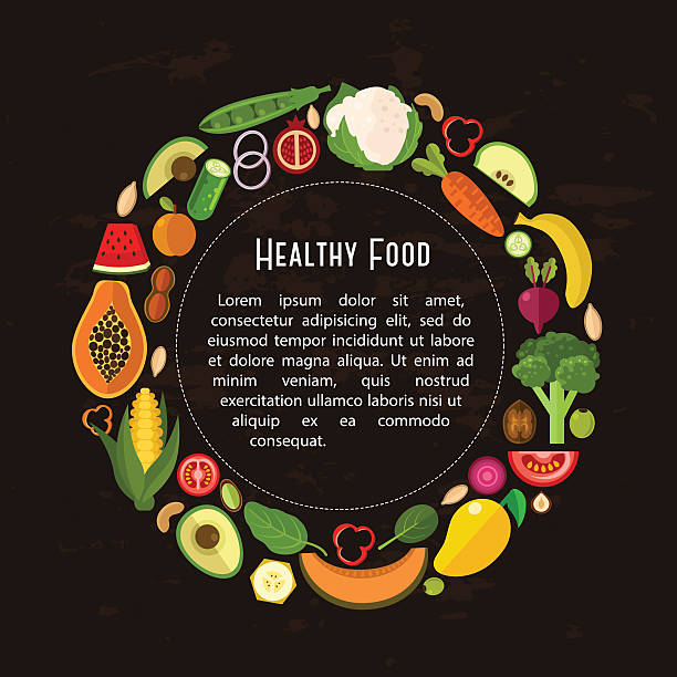 Vector illustration of healthy food vector art illustration