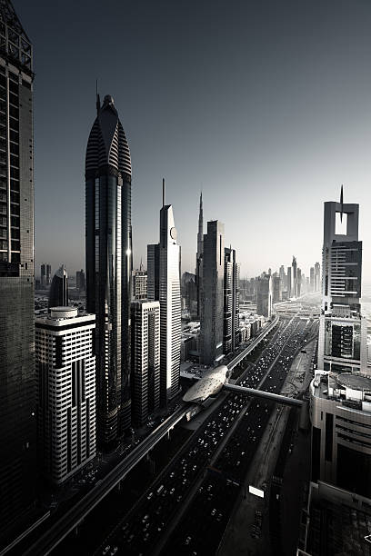 istock Dubai skyline in sunset time, United Arab Emirates 539232404