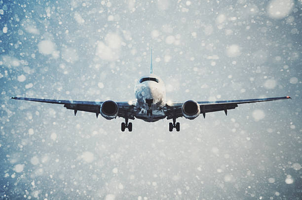 Arrival In Winter Stock Photo - Download Image Now - Airplane