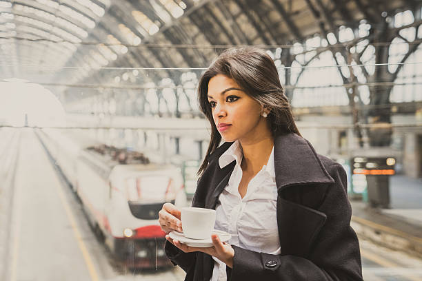 istock Young Beautiful Woman At Milano Centrale Train Station 539233803
