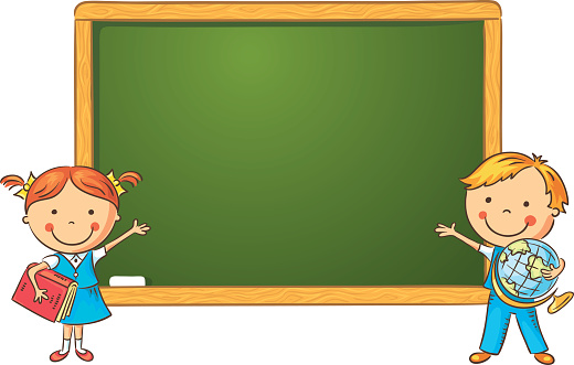 Cartoon Schoolchildren At The Blackboard Stock Illustration - Download  Image Now - Chalkboard - Visual Aid, 2015, Backgrounds - iStock