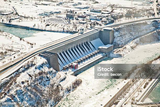 Power Station At Niagara Falls River Stock Photo - Download Image Now - Niagara Falls, Niagara Falls City - New York State, Canada