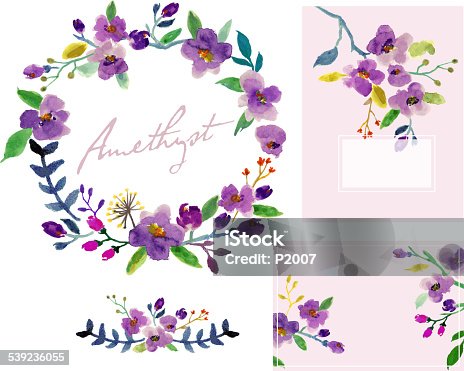istock Watercolor Floral Design Set 539236055