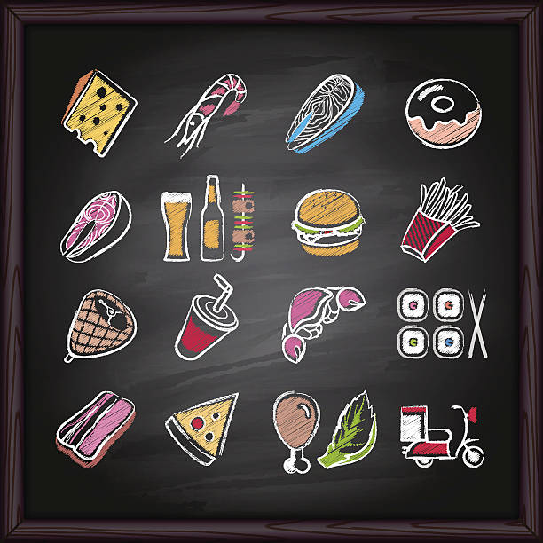 28,600+ Chalk Food Illustrations - iStock