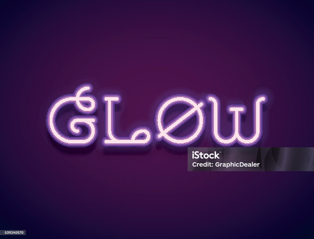 Neon Hand Lettering Neon Vector Lettering Stock Illustration - Download Image Now ...