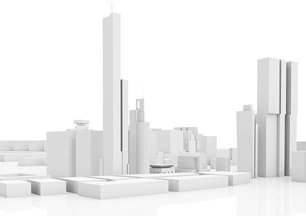 istock Abstract contemporary cityscape, tall houses 539241024