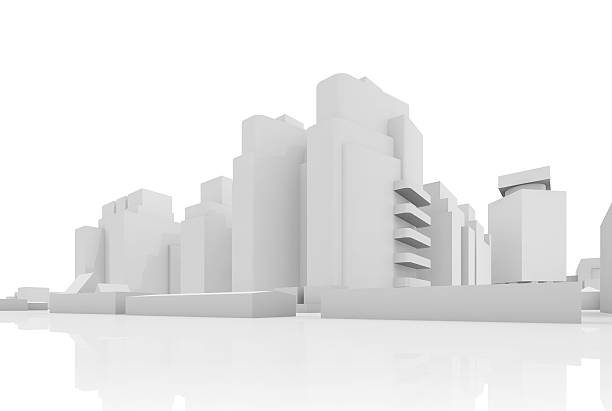 istock Abstract contemporary cityscape, 3 d houses 539241056