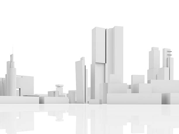 istock Abstract contemporary city, tall 3d houses 539241202