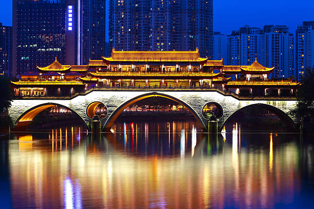 istock Chinese ancient bridge architecture of Night 539242024
