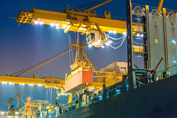 istock Container ship and cargo logistic the harbor in Asia , 539242274