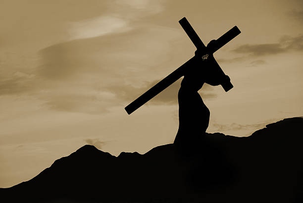 Jesus carrying the cross.