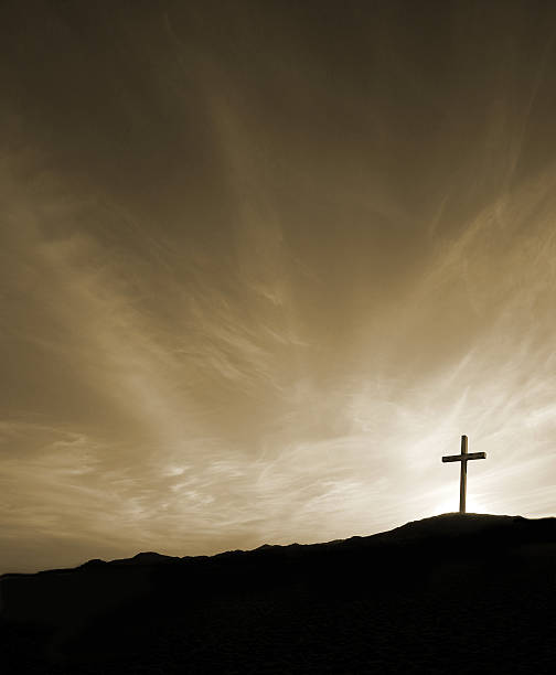 istock The  Cross on Good Friday sepia toned. Copy space 539244723
