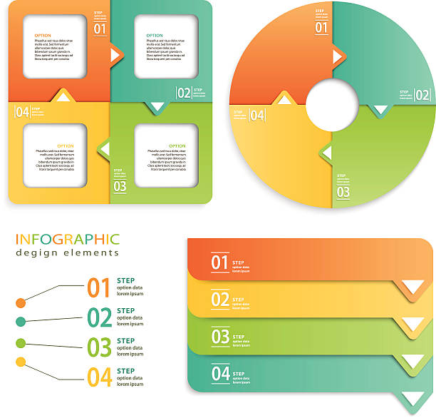 Infographic Set of Three vector art illustration