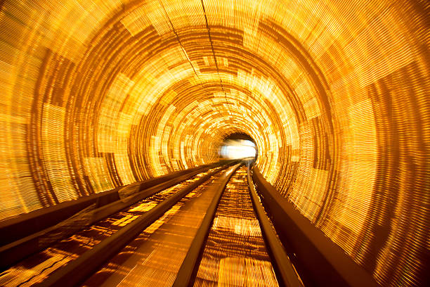 istock futuristic super speed traffic  blur motion in tunnel 539244805