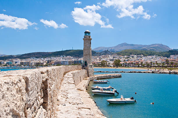 istock The old harbour with the lighthouse. Rethymno. Crete island,Greece. 539244965