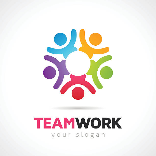 Teamwork Concept With Vector People Symbols vector art illustration