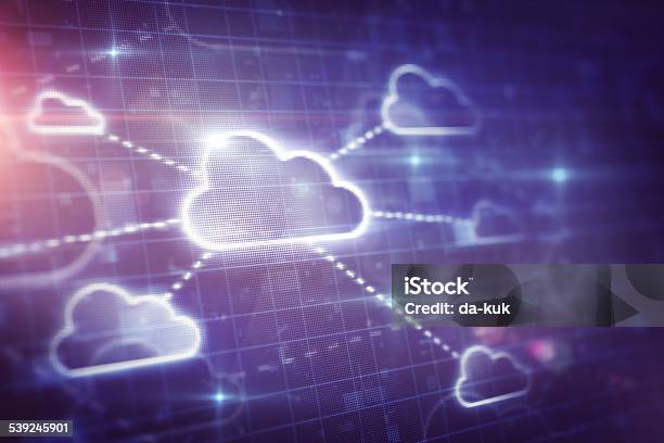 Cloud Network On Digital Screen Stock Illustration - Download Image Now - Cloud Storage, Cloud Computing, 2015