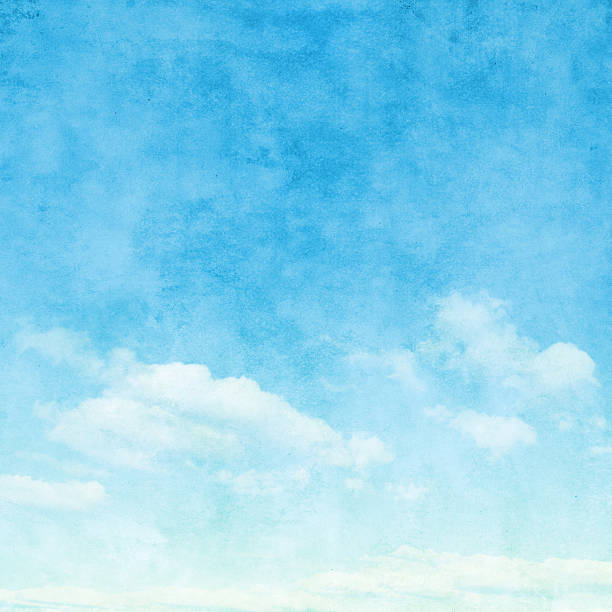 istock Blue sky with clouds in grunge style. 539246128