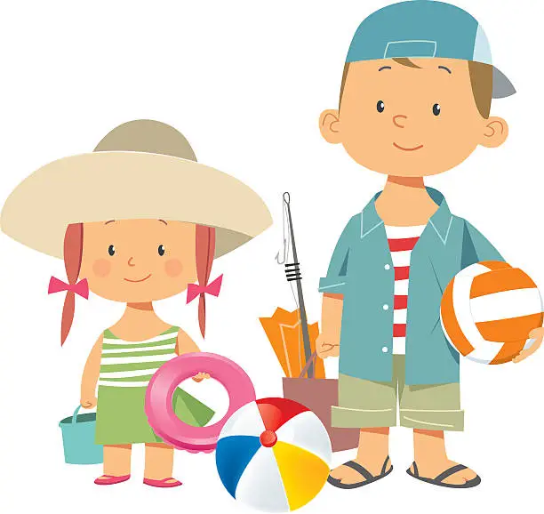 Vector illustration of Holiday and children