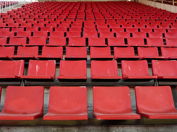 istock Rows of Old Red Stadium Chair 539247371