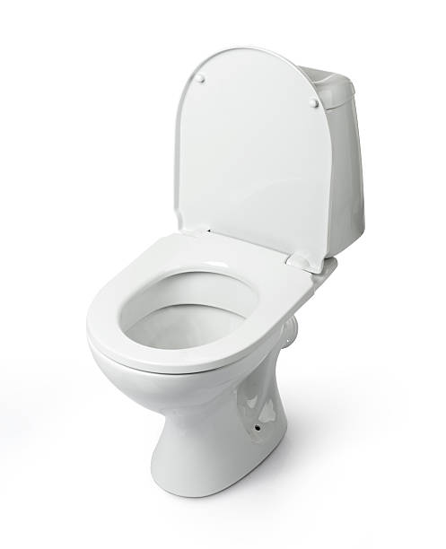 istock Open toilet bowl isolated on white background. 539247461