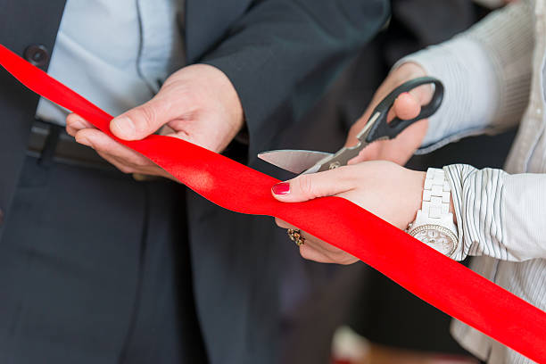 istock Opening ceremony with ribbon cutting 539259071