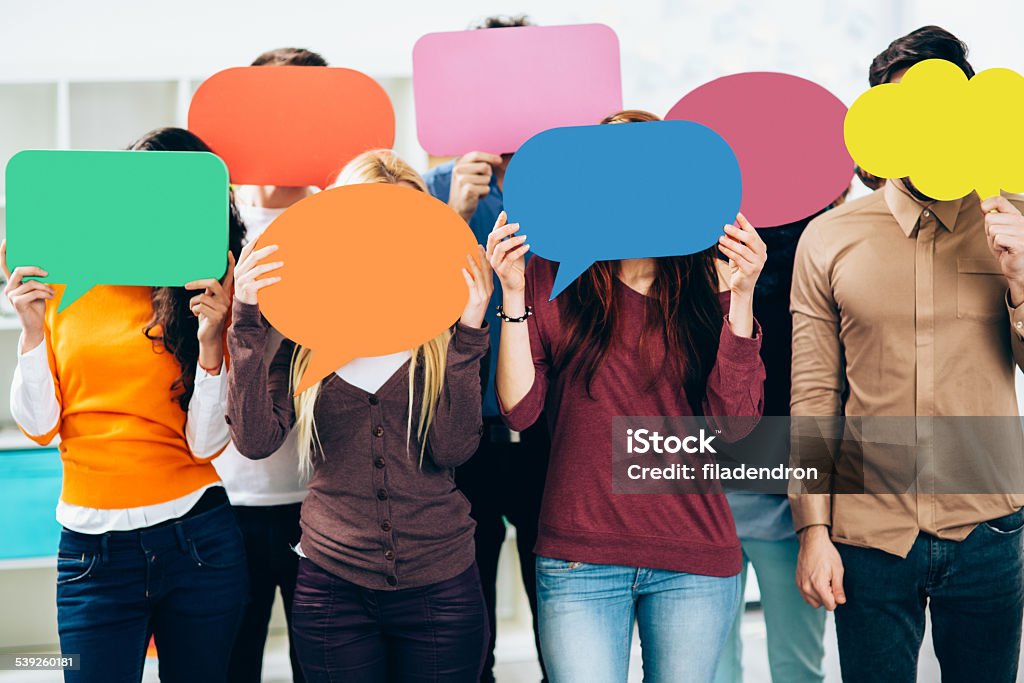 Social Network Speech Bubbles Talking Stock Photo