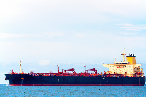 Side view of FPSO Oil tanker of the cost of Australia