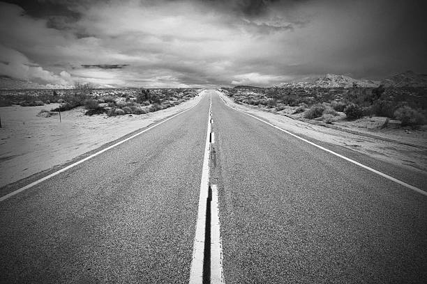 istock Desert Road in Black and White 539269265