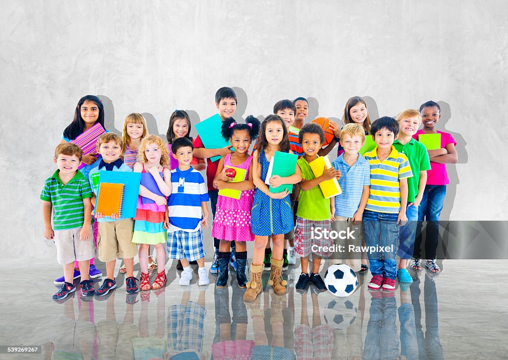 Group Kids Children Diversed Casual Together Global Concept 2015 Stock Photo