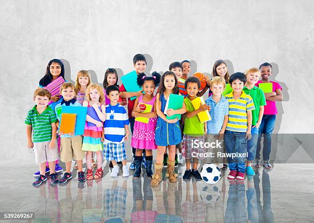 Group Kids Children Diversed Casual Together Global Concept Stock Photo - Download Image Now