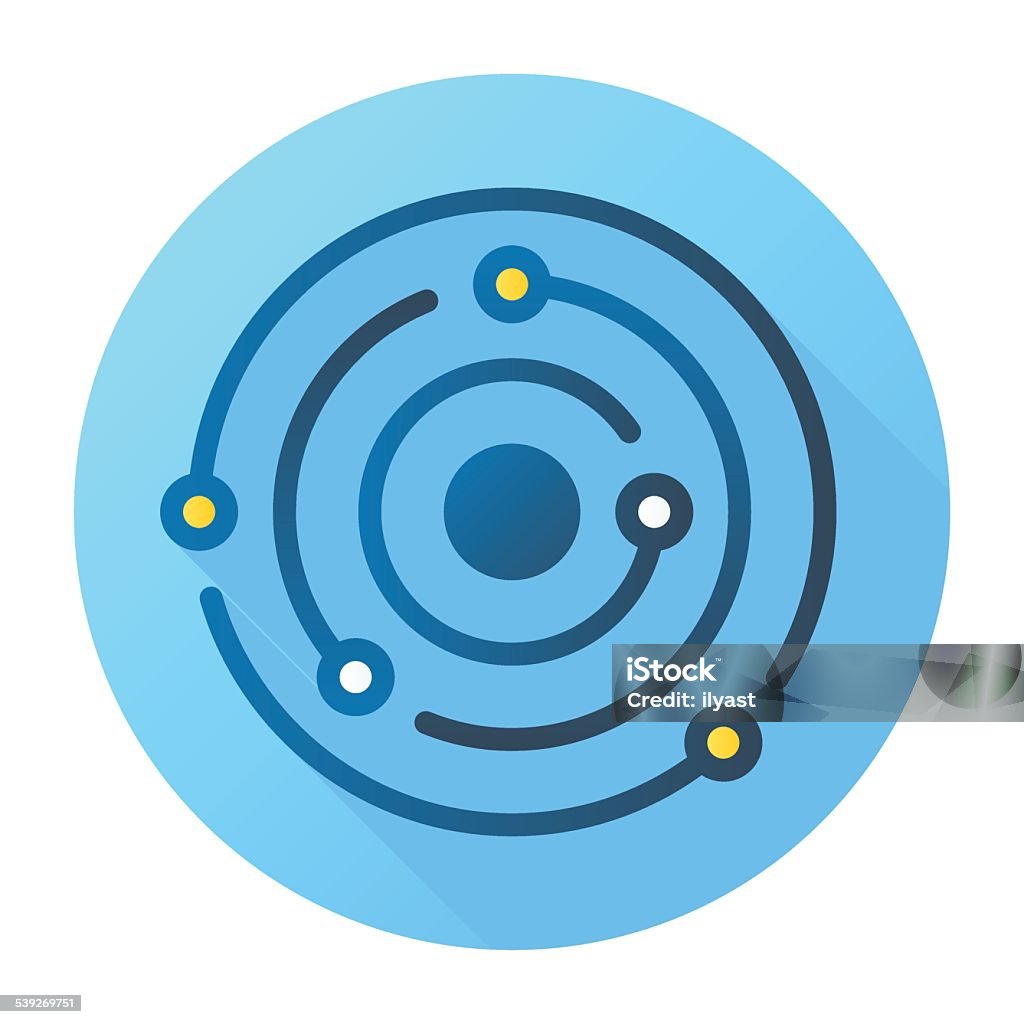 Abstract Orbit Icon Flat & Long Shadow, Abstract Orbit Icon Orbiting stock vector