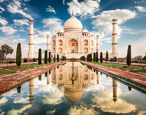 Taj Mahal in morning light. Located in Agra, India.