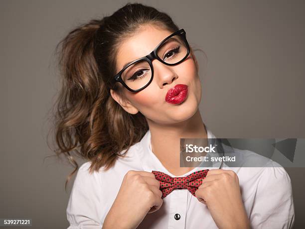 Brunette Woman Stock Photo - Download Image Now - Eyeglasses, Sensuality, Sex Symbol