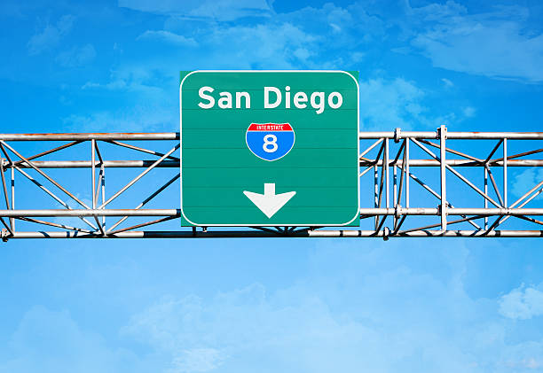 San Diego Interstate 8 Sign stock photo