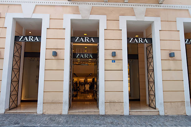 Zara store on Emrou street. Athens, Greece. stock photo