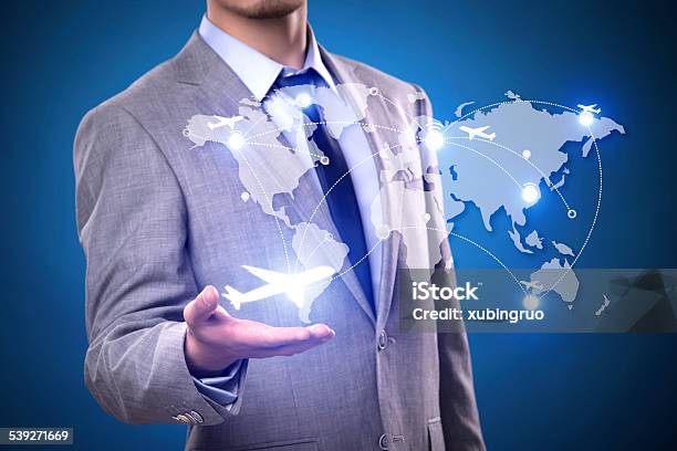 Businessman Pointing A Social Network Structure Stock Photo - Download Image Now - 2015, Advice, Analyzing