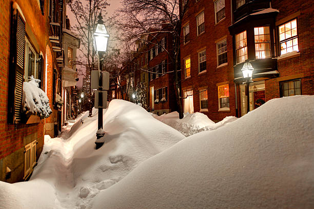 The car was covered with snow. A snowy winter in the city
